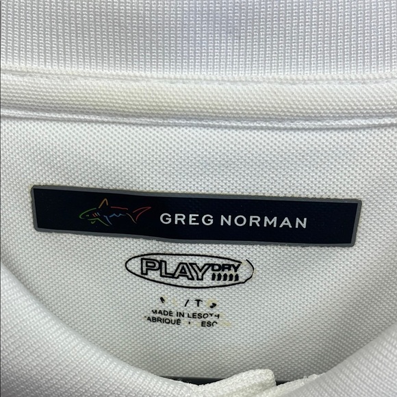 Greg Norman Collection White Polo Shirt with Classic Collar - Picture 6 of 7